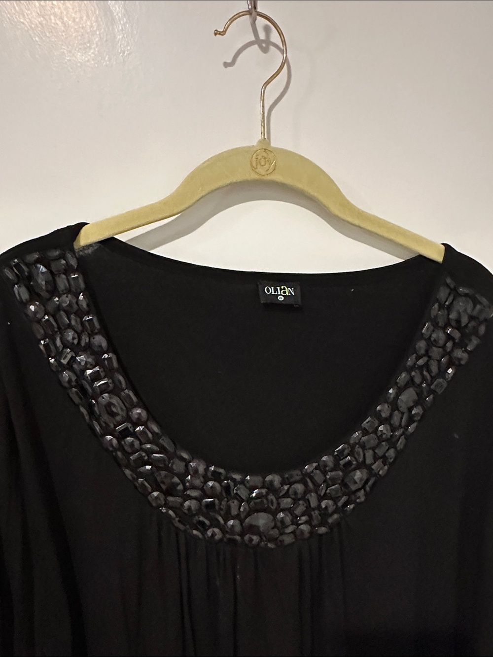 Olian Black Beaded Scoop-Neck Long Sleeve Tunic MATERNITY - Picture 3 of 3